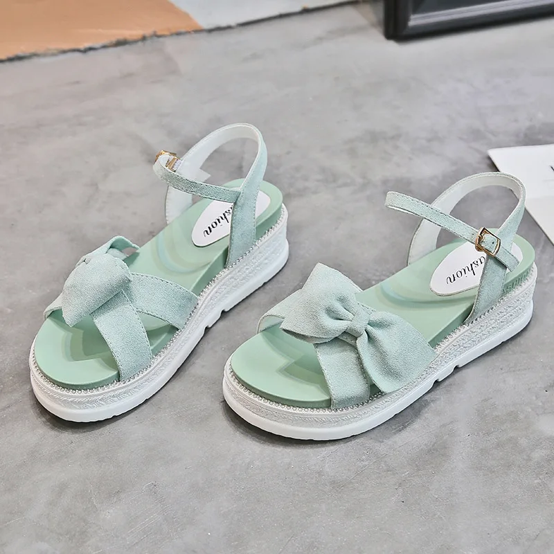 

Cool Shoes Women's INS Fashion 2019 Summer New Style Versatile Korean-style Platform Thick Bottomed Flat Rome Online Celebrity F