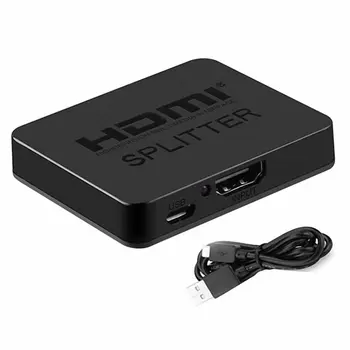 

HDMI Splitter 1 x 2, 1 Input 2 Output HDMI Amplifier Switcher Box Hub Support 4KX2K 3D 2160p 1080p (One Input To Two Outputs)