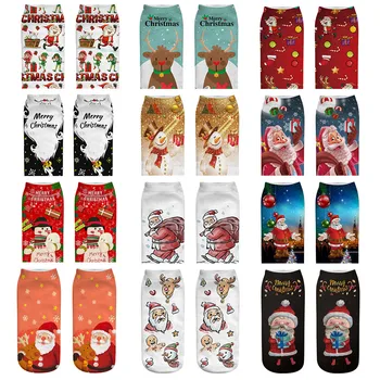 

Women's 3d Cartoon Funny Christmas Ankle Socks Crazy Cute Amazing Novelty Print Cool Fashion Adorable Cute Design Colorful #W3