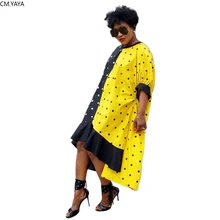 Осенне-зимнее женское платье с принтом в горошек, Свободные Лоскутные женские модные сексуальные Клубные платья с круглым вырезом GLYX9140