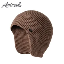 [AETRENDS] Мужские и женские шапки-бини, Вязаные Лыжные шапки с черепом, с защитой от ушей, зимние уличные спортивные Z-10033 для кемпинга, пешего туризма, катания на лыжах