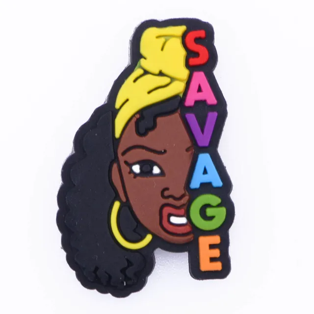 1 Pcs Black Girl Magic Croc Shoe Charms Accessories Decorations Clog Sandals PVC Black Lives Matter Charm Button BLM Girl Gift p3046