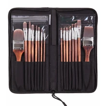 

Artsecret Free Shipping 16PC/Set Artist Brushes Korea Importing Synthetic Hair Wooden Handle Canvas Pouch Art Supplies 2283