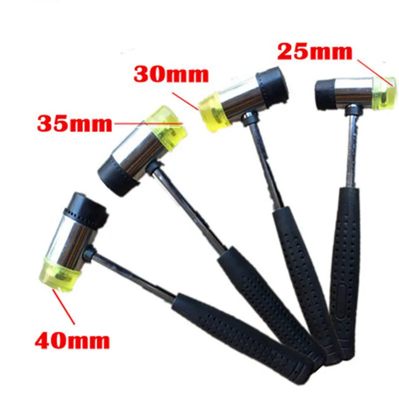 Double-Face Rubber Mallet with Soft and Hard Tips, Non-Slip Rubber Handle for Soap Making , Leather Crafts, Jewelry Tools