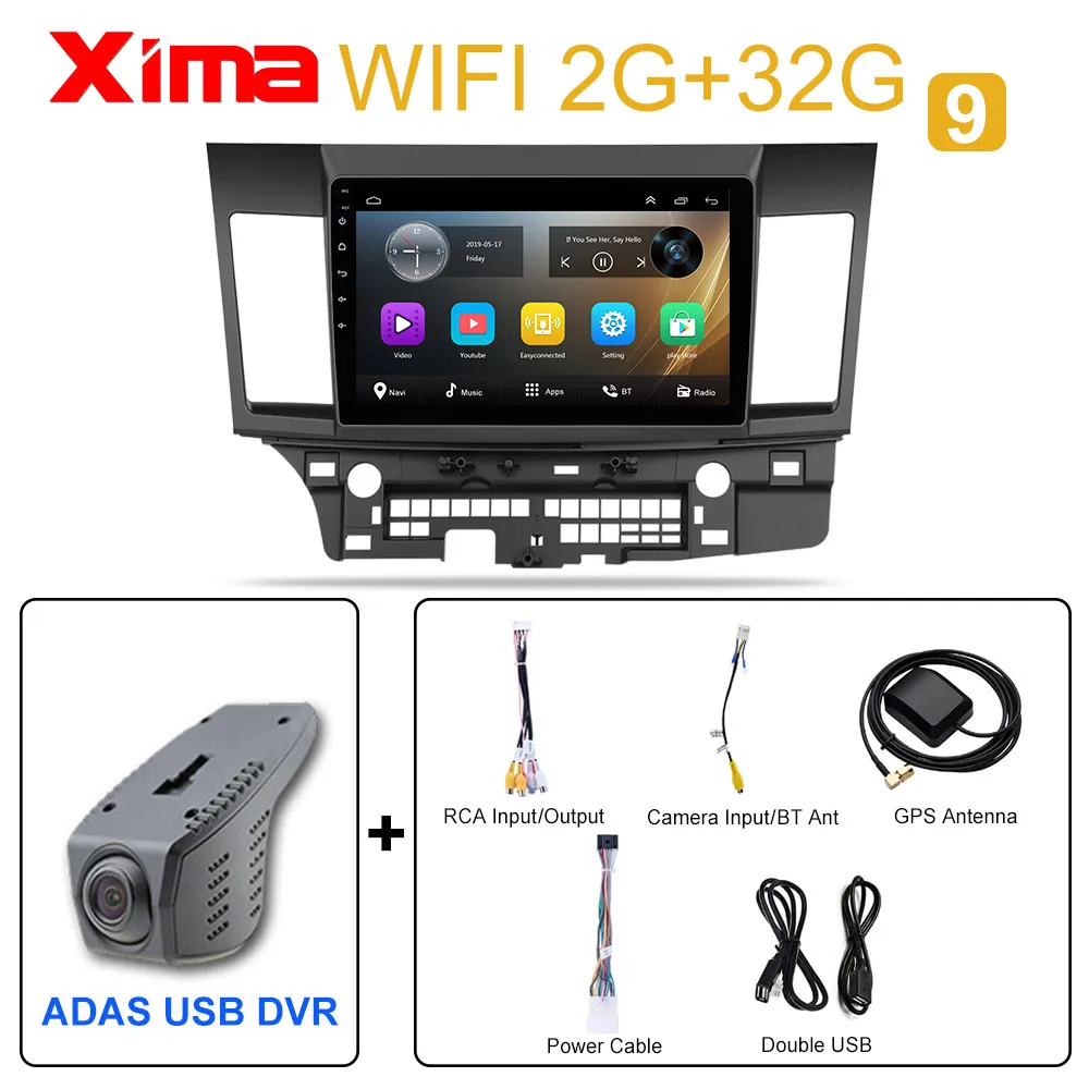 10 Inch 2din Car Android 9.0 Car DVD Player for Mitsubishi Lancer 2008 2009 2010- Car Radio GPS Navigation Multimedia Player - Цвет: RAM 2G YS-DVR