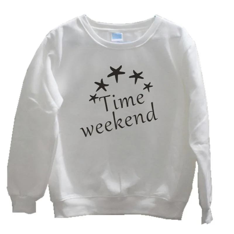 

Letter and starfish pattern printed sweatshirt women's super soft sweatshirt Solid braided round neck pullover