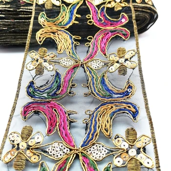 

5 yards lace color special embroidery bar code sequin embroidery webbing clothing accessories