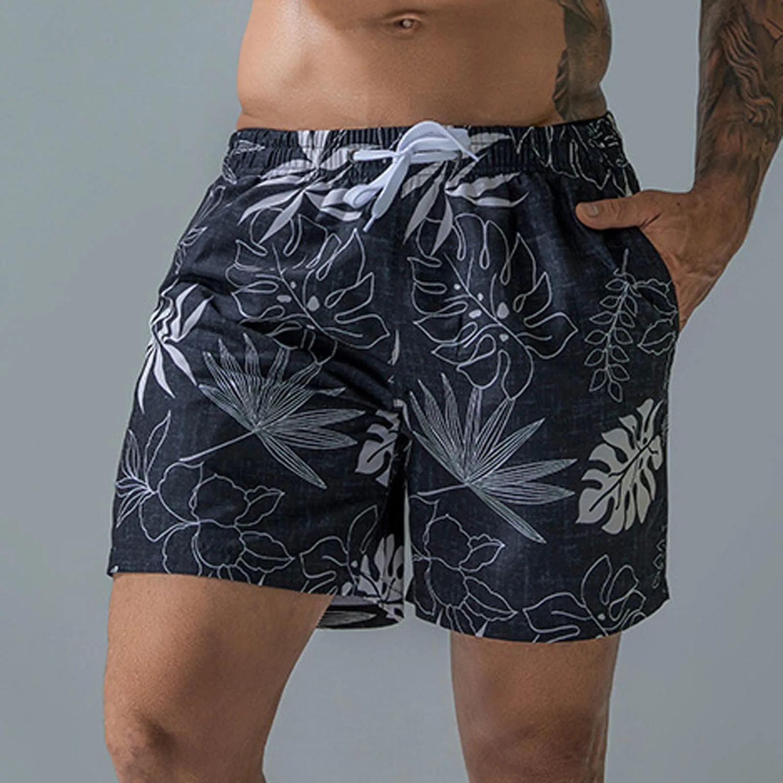 Men's Drawstring Shorts For The Beach Swim Trunks Quick Dry Surfing Running Swimming Watershort Sungas Masculinas Praia |