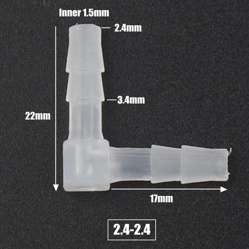 2.4-2.4 Elbow NuoNuoWell, 5 шт., 4 мм-20 мм, ПП, одинаковый диаметр, 90 градусов, локоть, соединители для аквариума, аэратор, фитинги, воздушный насос, пагода, шланговые соединения - Цвет: 2.4-2.4 Elbow