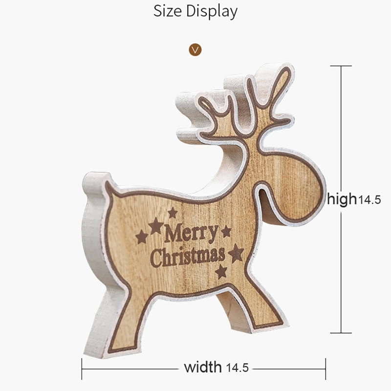 Merry Christmas напечатанные деревянные статуэтки оленей праздничные настольные украшения подарок для детей украшения для домашнего праздника