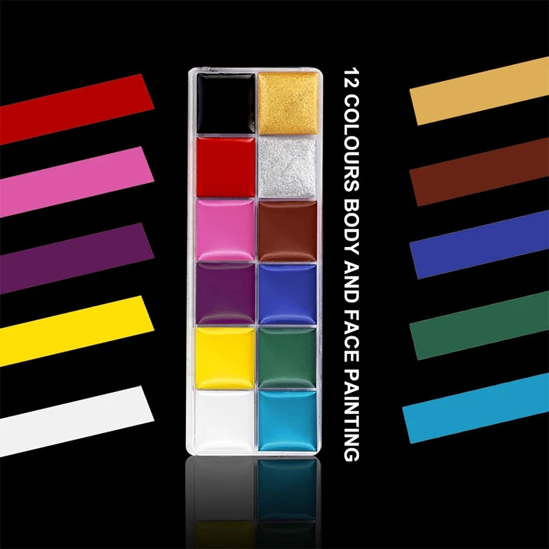 12 Colors Body Art Oil Painting Face Paint Non Toxic Face Body Art Painting Safe Water Paint Oil Tattoo painting Halloween
