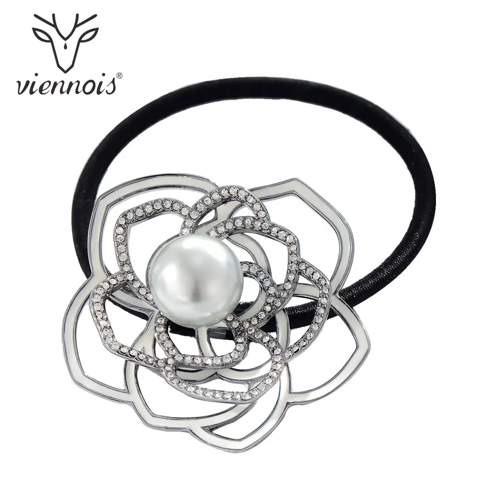 Viennois лента для волос цветок розы Кристалл женские аксессуары для волос девушки ювелирные изделия - Окраска металла: Black
