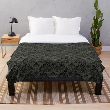 

Stegosaurus Lace Black Grey Blanket Wool Flannel Plush Blanket Bedspread For office Sherpa Blanket Couch Quilt Cover Travel