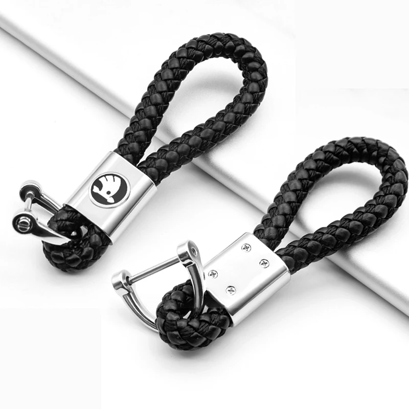 

1 pcs Business key chain high quality Auto parts braided rope pendant for SKODA- Citigo Fabia KodiaqOctavia Rapid Superb KAMIQ