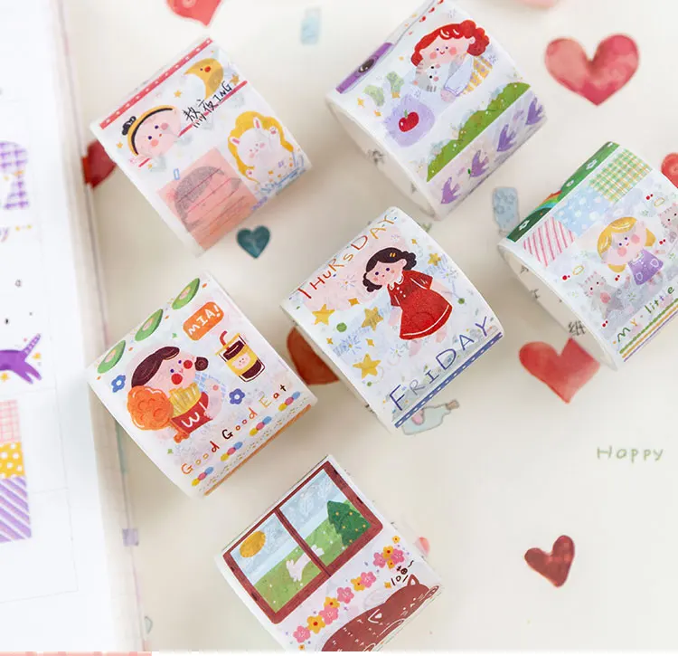 Kawaii Girl серия Bullet-Journal васи клейкая лента DIY Скрапбукинг наклейка этикетка маскирующая лента канцелярские товары