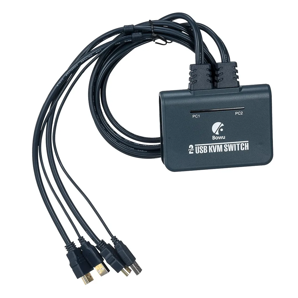 Feniors KVM переключатели 2 портовый USB HDMI переключатель для двух мониторов настольная