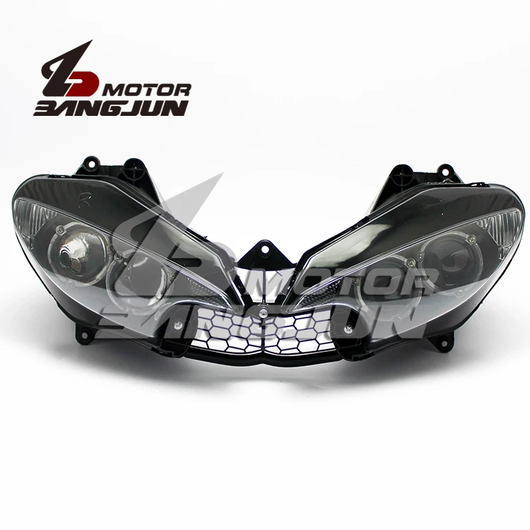 Motorcycle Black Headlight Headlamp Head Lights Lamps Assembly For