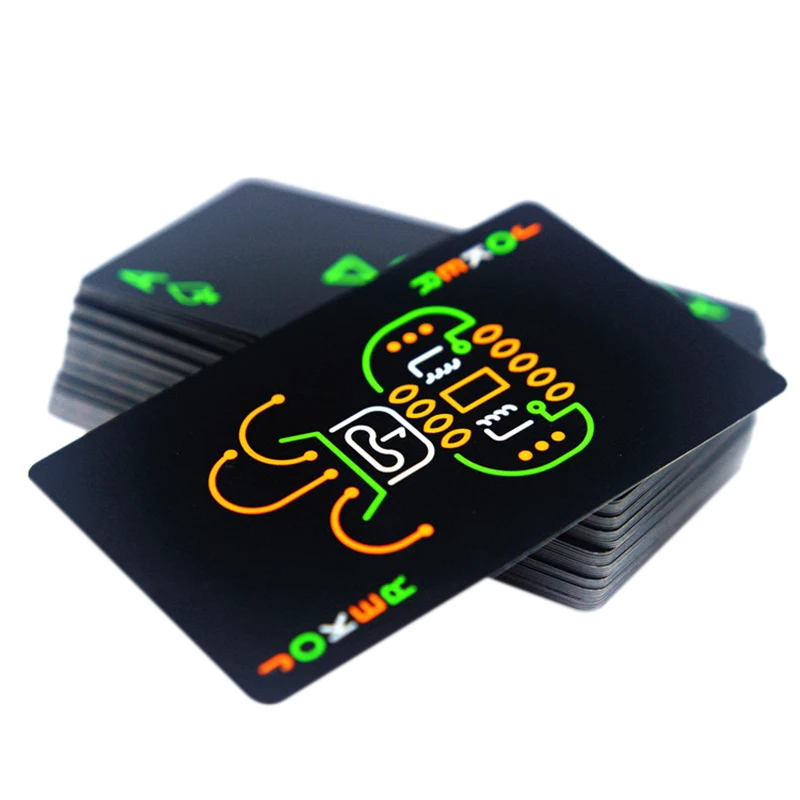 Черный светящийся флуоресцентный покер карты игральные карты светится в темноте бар вечерние KTV ночь светящаяся коллекция специальный