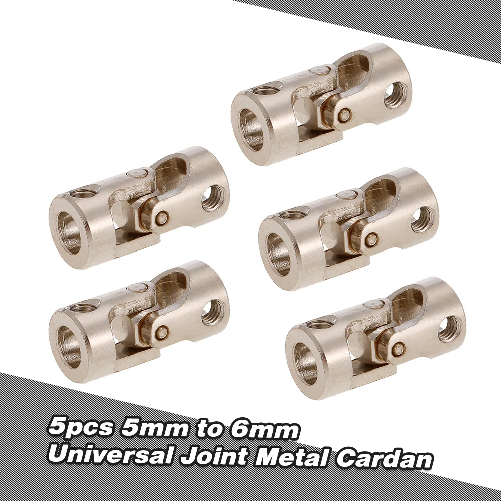 

5pcs Rc Boat Stainless Steel Metal Universal Joint Cardan Couplings5 to 6mm Full for RC Car and Boat D90 SCX10 RC4WD Parts