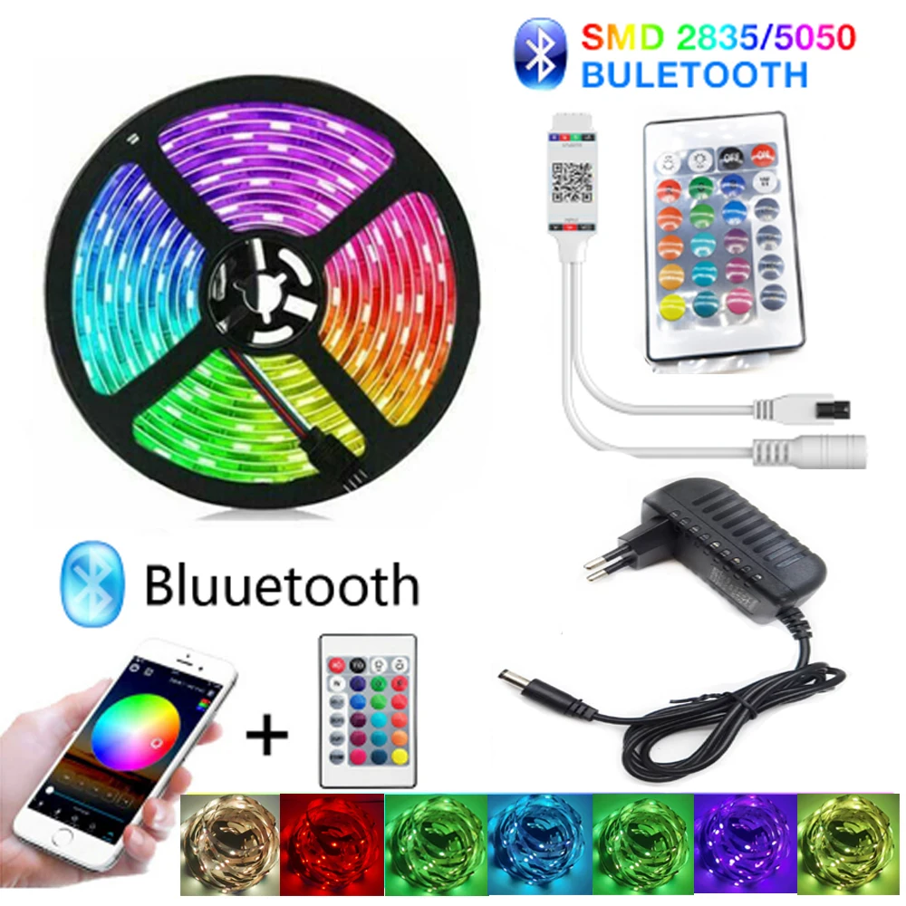 Светодиодная Водонепроницаемая RGB лента с Bluetooth 20 м 12 в пост. Тока|Светодиодные