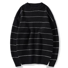 Women Men Sweaters Oversize Casual and Knitted Sweater Men Harajuku Striped Streetwear Pullover Crew Neck Loose Male Tops Brand