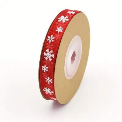 10 мм/25 мм 10 м/лот Снежинка настро подарок из органзы обертывание вечерние рождественские ленты ремесла украшения Лента атласня рубы ленты - Цвет: red-10mm