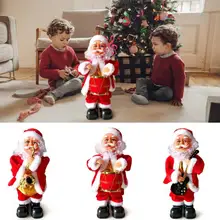 Санта-Клаус игрушка дуя саксофон игра гитара барабан музыка кукла игрушка для детей рождественские подарки украшение дома