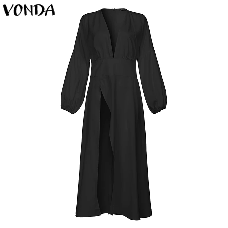 Модные женские Асимметричные стильные длинные рубашки VONDA женская блузка туника с длинными рукавами Топы Femininas Плюс Размер рубашки 5XL Blusas