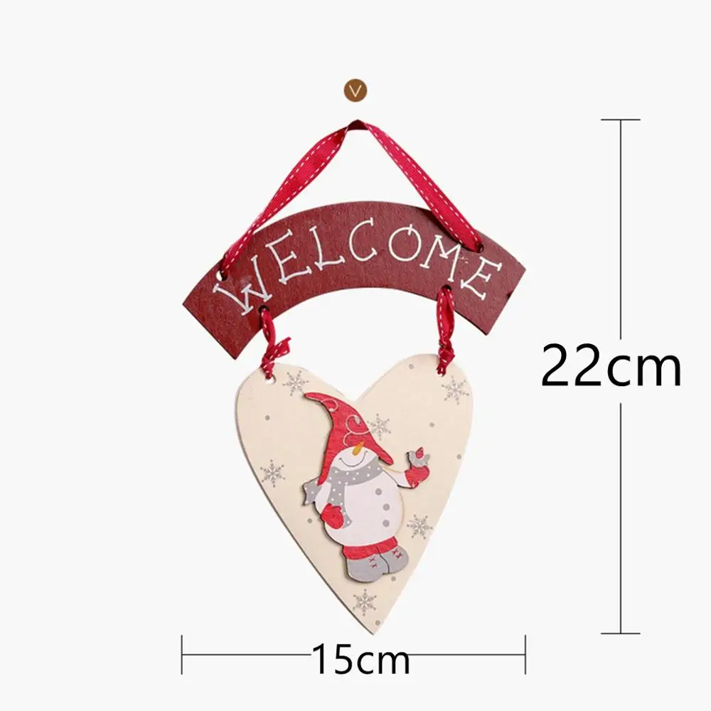 Xmas Pendant 4 Taoup DIY цветные деревянные елочные украшения Рождественские украшения для дома Рождественские Подвески Noel Санта Клаус DIY ремесла на заказ - Цвет: Xmas Pendant 4
