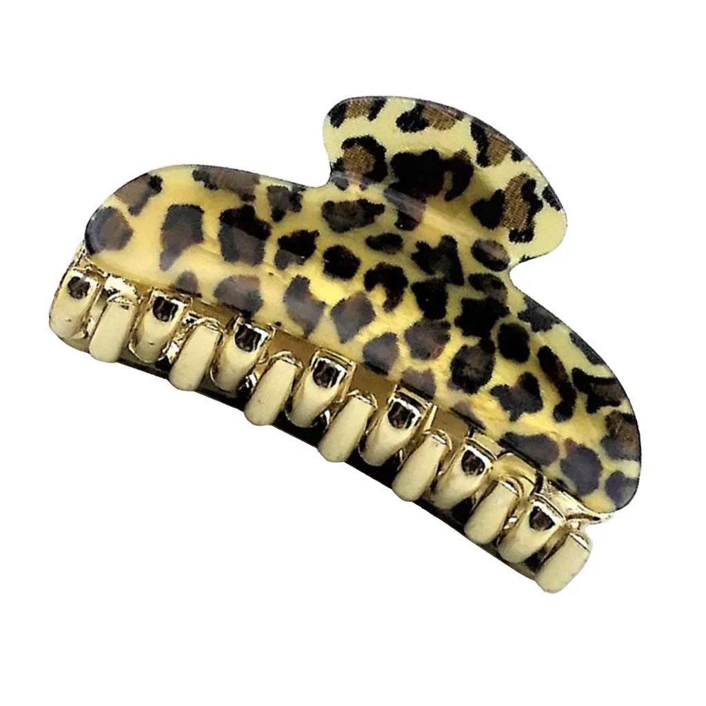 Women Leopard Large Hair Claw Grip Clips Pin Hair Clamps Clasp Makeup Tools