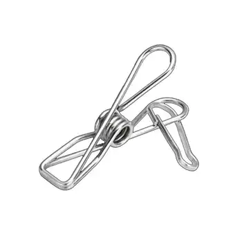 

20pcs Stainless Steel Clip Small Line Clip Underwear Socks Fixed Windproof Clip For Clothes (With Windproof Buckle)