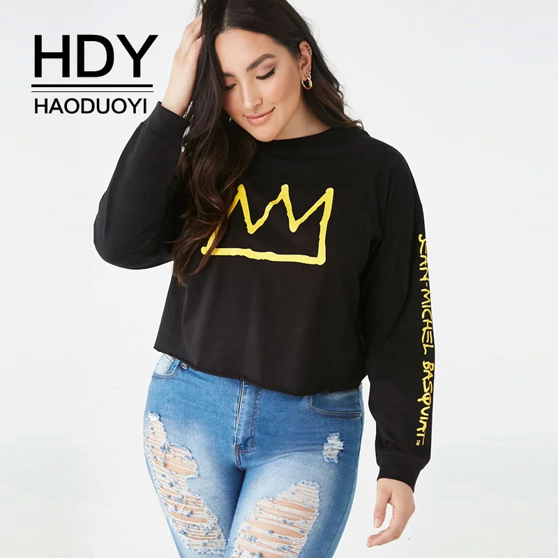 HDY Haoduoyi 2019 Новая мода осень Простой Большой размер контрастная желтая корона с