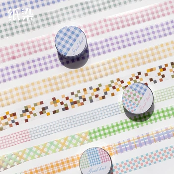 

Grid Pattern Bullet Journal Washi Tape Japanese Paper Planner Masking Tape Adhesive Tapes Stickers Decorative Stationery Tapes