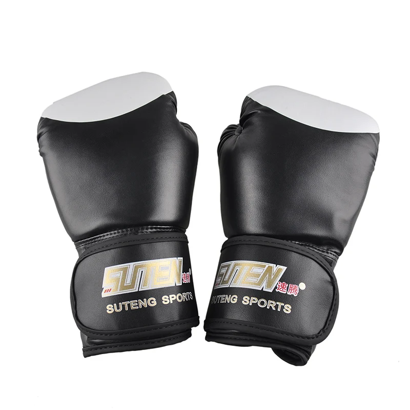 Тренировочные боксерские Перчатки MMA Sanda черно белые перчатки из искусственной