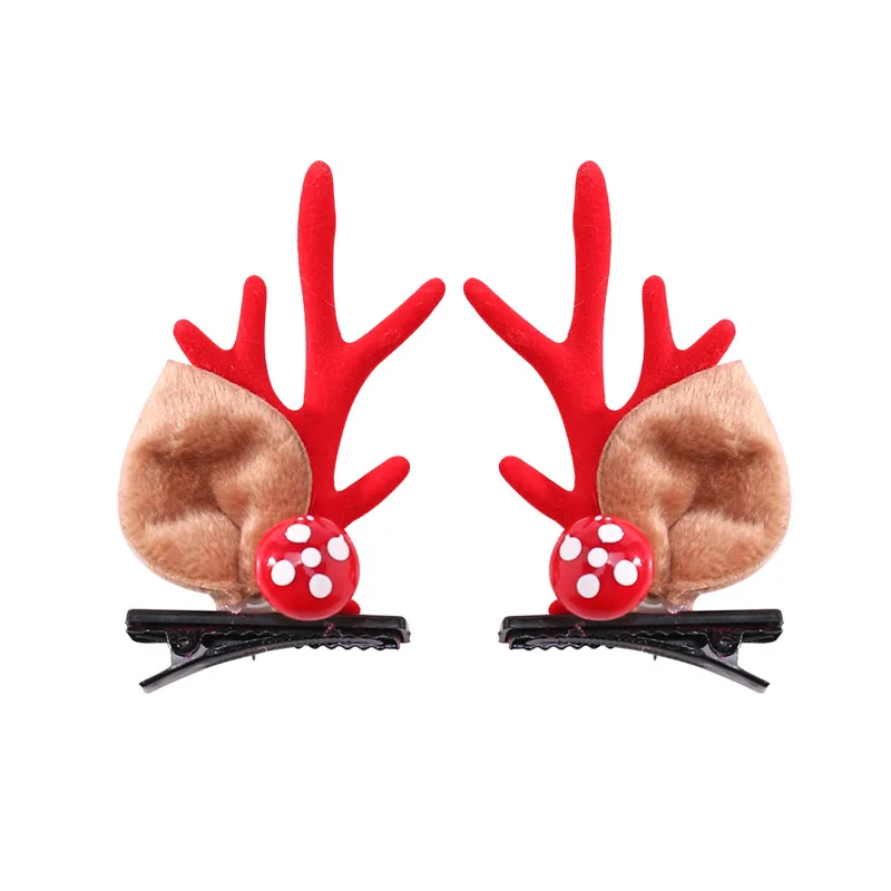 Рождественские рога, заколки для волос, повязка на голову для девочек, подарки, милые украшения для волос, рождественские заколки для волос, детские модные аксессуары для волос - Окраска металла: 7