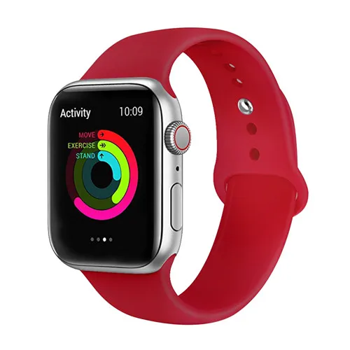 44 мм ремешок для apple watch Band 42 мм Correa apple watch 5 4 3 2 iwatch band 38 мм 40 мм браслет силиконовый аксессуар Браслет для наручных часов ремень - Цвет ремешка: rose red 9