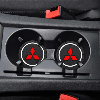 

2PCS Car Coaster Water Cup Mat Silicone Epoxy Non-Slip Coaster For Mitsubishi Asx Lancer Pajero Outlander L200 Delica Eclipse
