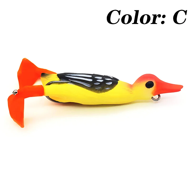 1Pcs Double Propeller Flipper Duck Fishing Lures Ducking Frog Soft Bait 9.5cm 11.2g 3D Eyes Artificial Swimbait Day Bass Tackle