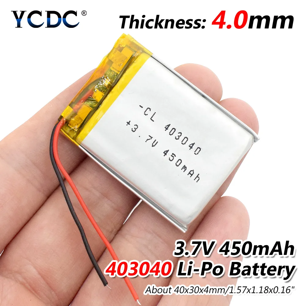 

1Pcs 3.7V 450mAh 403040 Lithium Polymer Li-Po li ion Rechargeable Battery Lipo cells For Tachograph Car DVR Bluetooth speaker