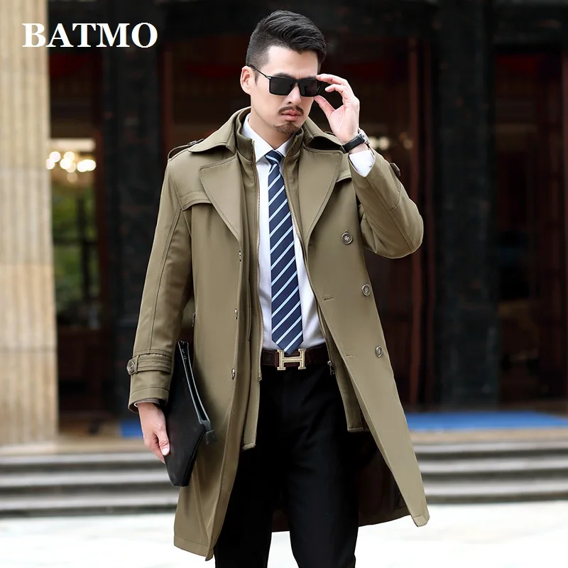 BATMO, Новое поступление, зима и осень, высокое качество, шерсть, утолщенный Тренч для мужчин, мужские длинные шерстяные куртки, большие размеры, S-XXXL