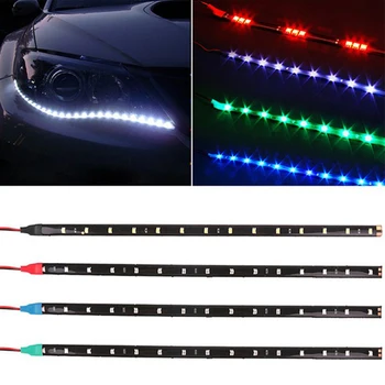 

LEEPEE 12V DC Car Styling Waterproof 15SMD LED Daytime Running Lights Car Strip Light 30CM Auto Accessories DRL Decoration Lamps