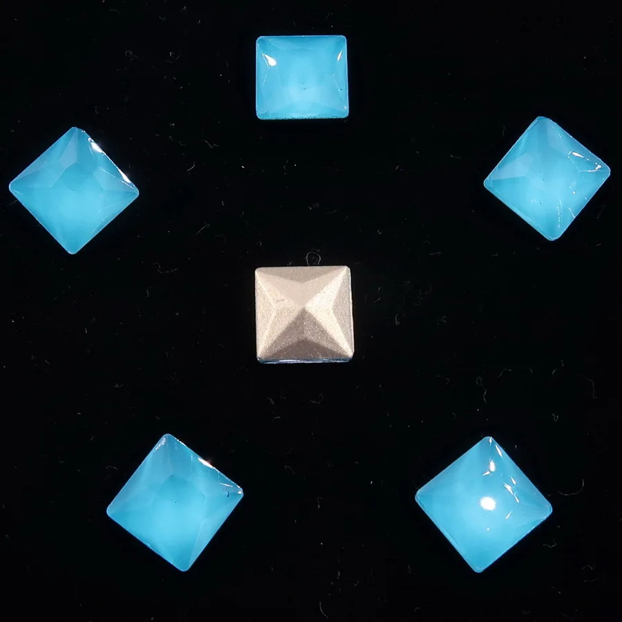 A4 Blue zircon Стекло с украшением в виде кристаллов 8 мм 50 шт./упак. желейные конфеты и с плоским основанием АВ Цвета квадратной формы клея на Стразы бусины аппликация ногтей ручной работы diy кружевной отделкой - Цвет: A4 Blue zircon
