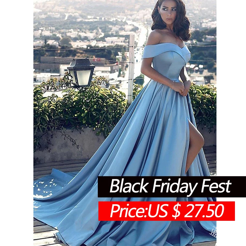 Magic Nights Off-The-Shoulder Dress blue elegant Fashion Dresses Off-The-Shoulder Dresses 