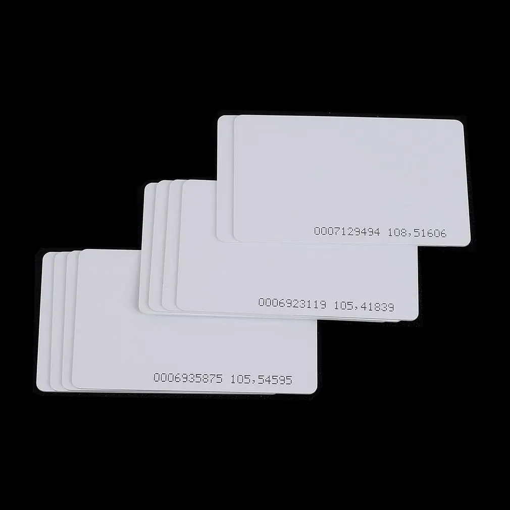 10 Pcs 125KHz EM4100/TK4100 RFID Proximity ID Smart Card 0.85mm Thin Cards NC 
