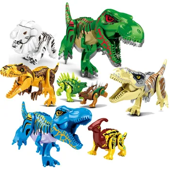 

2020 Jurassic animal world Dinosaur Series Tyrannosaurus Rex Lion Model Rainforest Adventure Building Blocks Collect toys