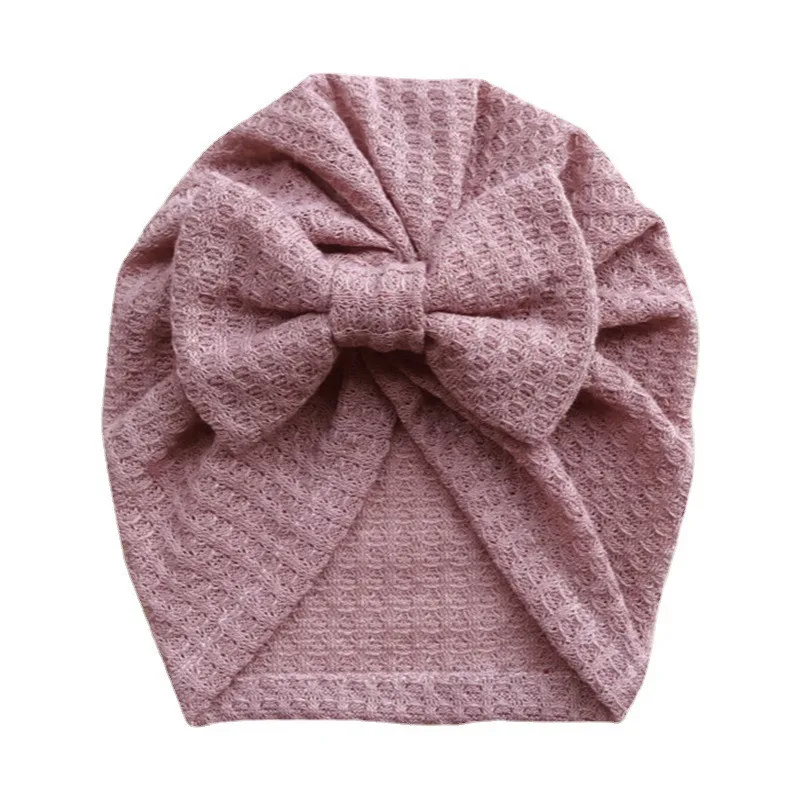 accessoriesdoll baby accessories Solid Waffle Crochet Knitted Bow Baby Hat Turban Infant Toddler Newborn Baby Cap Beanies Headwraps for Baby Girls Boy 3-5T baby stroller mosquito net Baby Accessories