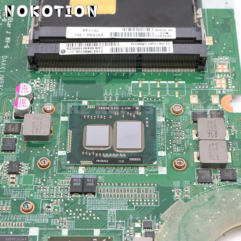 NOKOTION DAAX1JMB8C0 637584-001 аккумулятор большой емкости для hp павильон G62 CQ62 Материнская плата ноутбука i3-370M Процессор HM55 HD6370M 512MB DDR3