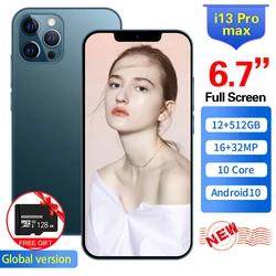 Global Version I13 Pro Max 6.7-inch Smartphone 12G+512G Full Screen Android Phone 4G 5G Network Smart Phone Celulares New Phone