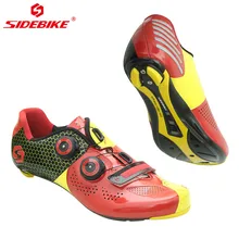 Sidebike, Ультралегкая велосипедная обувь из углеродного волокна, дышащая, для шоссейного велосипеда, самоблокирующаяся, велосипедная обувь, спортивная, Триатлон, гоночные кроссовки