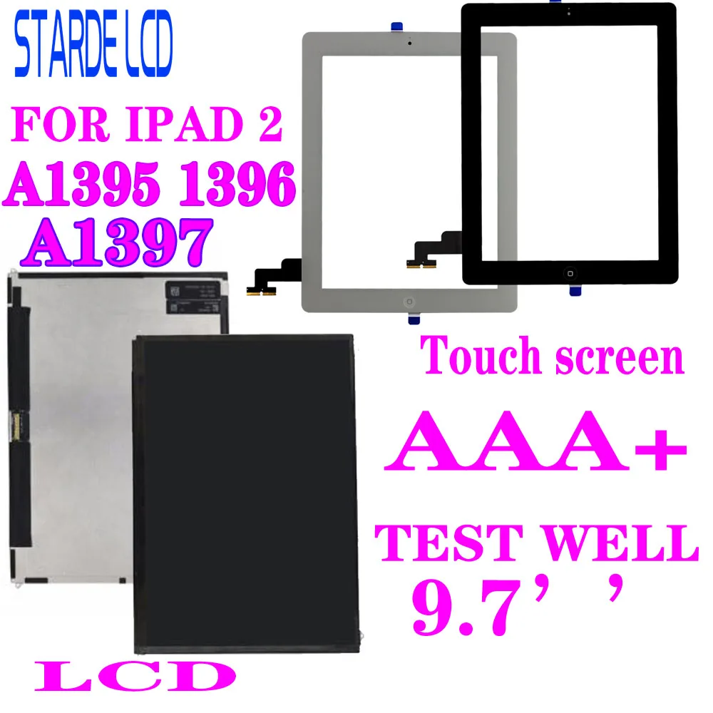 STARDE Замена ЖК-дисплей для iPad 2 A1395 A1396 A1397 ЖК-дисплей Дисплей Сенсорный экран планшета 9,7"